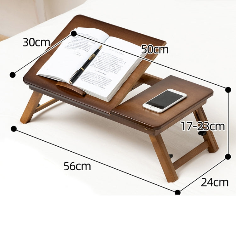 741ZDDNZ Bed Use Folding Height Adjustable Laptop Desk Dormitory Study Desk, Specification: Classic Tea Color 56cm Thick Bamboo - Laptop Stand by PMC Jewellery | Online Shopping South Africa | PMC Jewellery | Buy Now Pay Later Mobicred