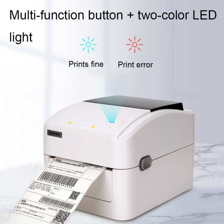 Xprinter XP-420B 108mm Express Order Printer Thermal Label Printer, Style:USB+Bluetooth(US Plug) - free shipping - PMC TechLife - Order now!