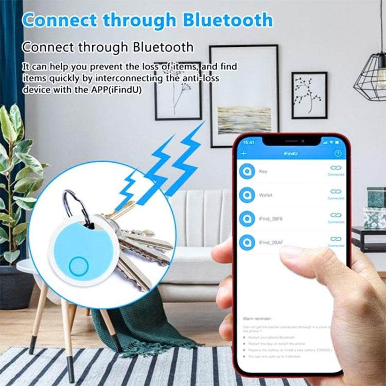 2 PCS S8 Round Bluetooth Anti-Lost Device Key Luggage Tracking Device Two-Way Alarm(Blue) - Anti-lost Alarm by PMc TechLife | Online Shopping South Africa | PMc TechLife | Buy Now Pay Later Mobicred