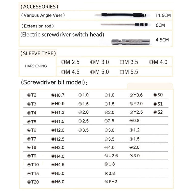 Obadun 9800 58 in 1 Screwdriver Set Manual CRV Batch Mobile Phone Disassembly Glasses Repair Tool(Orange) - Screwdriver Set by Obadun | Online Shopping South Africa | PMC TechLife | Buy Now Pay Later Mobicred