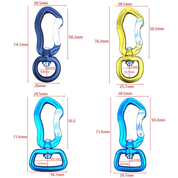 Rotating Ring Light Aluminum Alloy Mountaineering Hiking Fitness Pet Traction Safety Hook, Color and Style Random Delivery - Hooks by PMC TechLife | Online Shopping South Africa | PMC TechLife | Buy Now Pay Later Mobicred