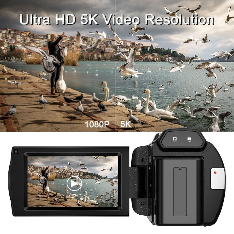 HDV265K 5K 30FPS 3.0-Inch HD Digital 3X Optical Zoom Outdoor Sports DV Camera EU Plug(Black) - Video Cameras by PMC TechLife | Online Shopping South Africa | PMC TechLife | Buy Now Pay Later Mobicred