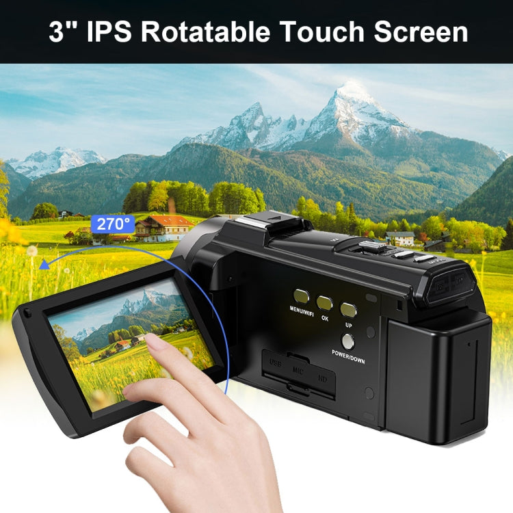 HDV265K 5K 30FPS 3.0-Inch HD Digital 3X Optical Zoom Outdoor Sports DV Camera UK Plug(Black) - Video Cameras by PMC TechLife | Online Shopping South Africa | PMC TechLife | Buy Now Pay Later Mobicred