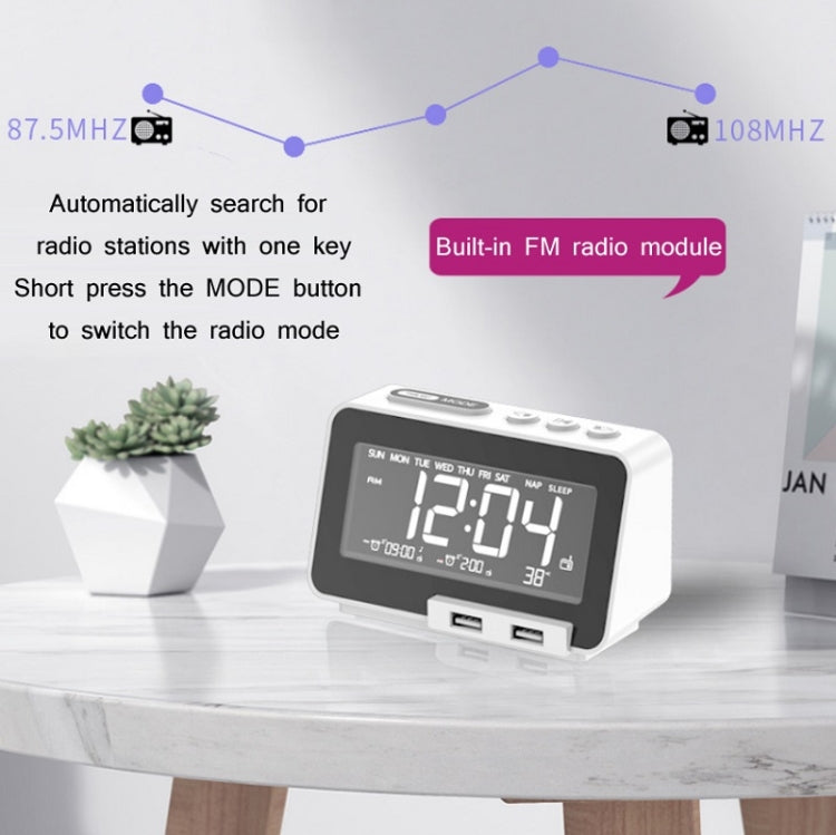 K5 Wireless Bluetooth Speaker Desktop Alarm Clock Radio, Specification: UK Plug(Black) - Desktop Speaker by PMC Jewellery | Online Shopping South Africa | PMC Jewellery | Buy Now Pay Later Mobicred