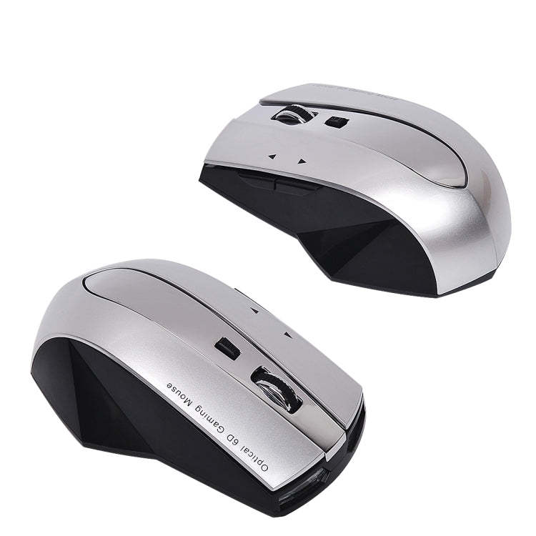 M-011G 2.4GHz 6 Keys Wireless Charging Mouse Office Game Mouse(Black + Silver) - Wireless Mice by PMC Jewellery | Online Shopping South Africa | PMC Jewellery | Buy Now Pay Later Mobicred