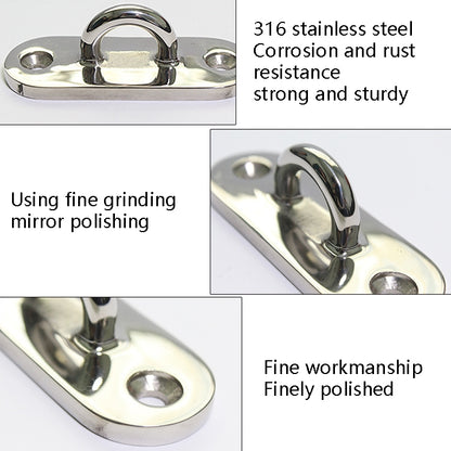 316 Stainless Steel Oval Boat Plate Seat Hand Rowing Boat Fixed Seat Accessories, Specification: 88mm - Marine Accessories & Parts by PMC Jewellery | Online Shopping South Africa | PMC Jewellery | Buy Now Pay Later Mobicred