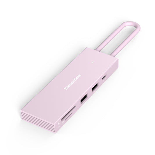 Blueendless 4K60Hz + Data Port Type-C Docking Station USB3.0 Splitter, Spec: 7-in-1 Card Reading Pink - USB HUB by Blueendless | Online Shopping South Africa | PMC Jewellery | Buy Now Pay Later Mobicred