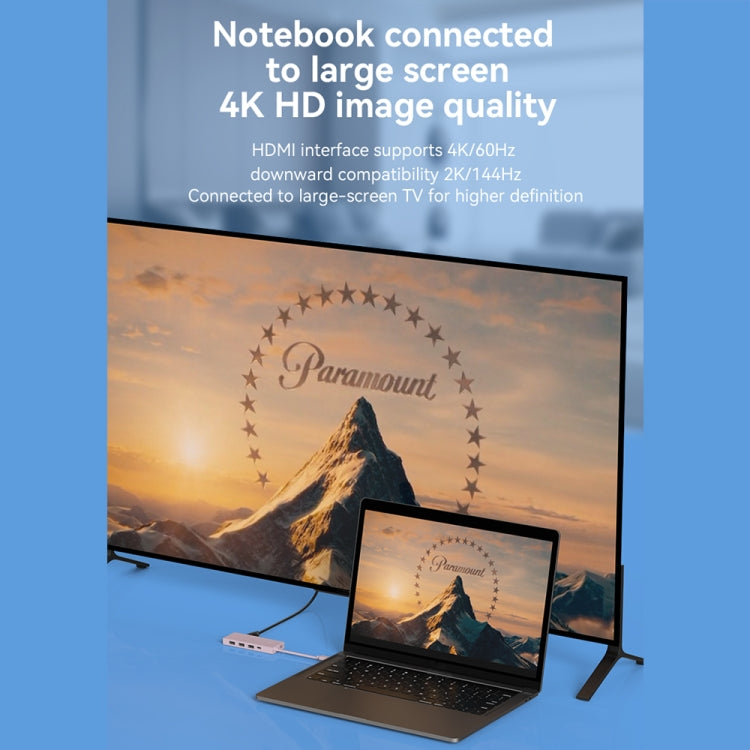 Blueendless 4K60Hz + Data Port Type-C Docking Station USB3.0 Splitter, Spec: 6-in-1 Gray - free shipping - PMC Jewellery - Order now!