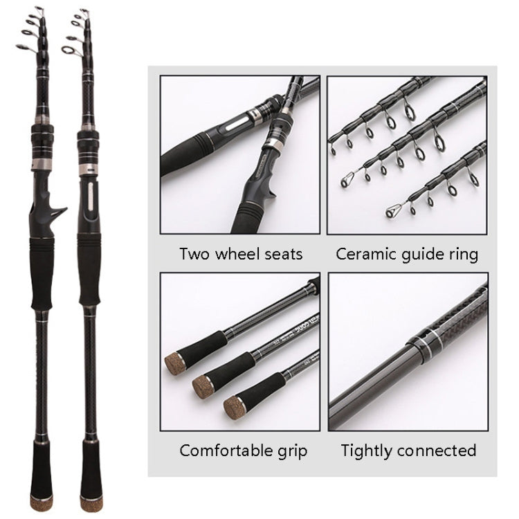 Carbon Telescopic Luya Rod Short Section Fishing Throwing Rod, Length: 2.1m(Curved Handle) - Fishing Rods & Accessories by PMC TechLife | Online Shopping South Africa | PMC TechLife | Buy Now Pay Later Mobicred