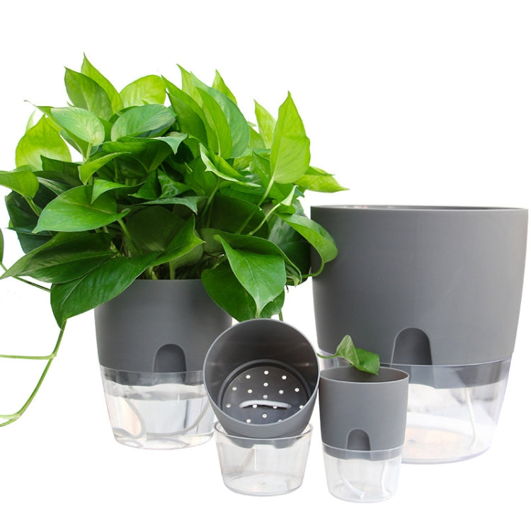 Transparent Plastic Double-Layer Water Storage Automatic Water-Absorbing Flowerpot, Size: A705 Caliber 10.5cm(White Transparent Basin) - Flower Pots & Planters by PMc TechLife | Online Shopping South Africa | PMc TechLife | Buy Now Pay Later Mobicred