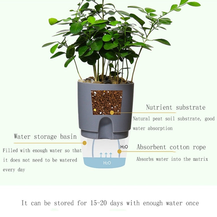 Transparent Plastic Double-Layer Water Storage Automatic Water-Absorbing Flowerpot, Size: A707 Caliber 15.3cm(Gray Transparent Basin) - Flower Pots & Planters by PMc TechLife | Online Shopping South Africa | PMc TechLife | Buy Now Pay Later Mobicred