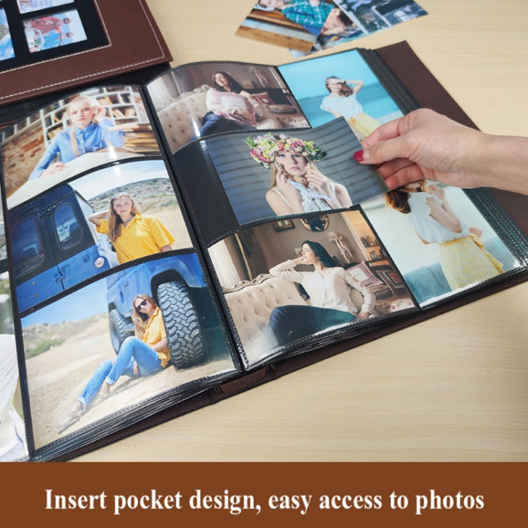 6 Inch 600 Sheets Leather Cover Photo Album Family Photo Album Storage Book(Black) - Photo Albums & Photo Frames by PMc TechLife | Online Shopping South Africa | PMc TechLife | Buy Now Pay Later Mobicred
