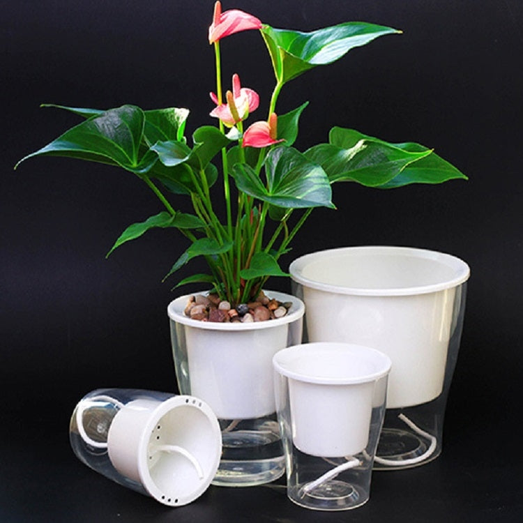 Fully Transparent Hydroponic Flower Pots Water Level Visible Non-Broken Glue Self-Absorbent Plastic Flower Pots, Size: W10 Caliber 17.5cm(Full Transparency) - Flower Pots & Planters by PMc TechLife | Online Shopping South Africa | PMc TechLife | Buy Now Pay Later Mobicred