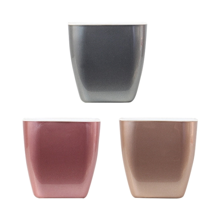 Imitation Metal Colorful Water Storage Plastic Flowerpot, Size: G105 Small Pot(Square Silver Grey) - Flower Pots & Planters by PMc TechLife | Online Shopping South Africa | PMc TechLife | Buy Now Pay Later Mobicred