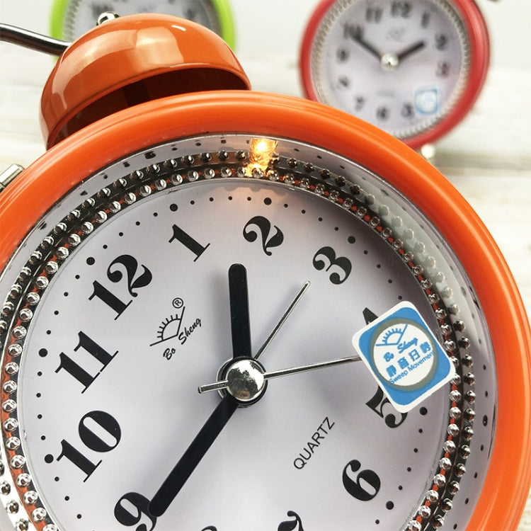 3 Inch Metal Bell Alarm Clock With Night Light Student Bedside Fashion Clock(Orange) - Alarm Clocks by PMc TechLife | Online Shopping South Africa | PMc TechLife | Buy Now Pay Later Mobicred