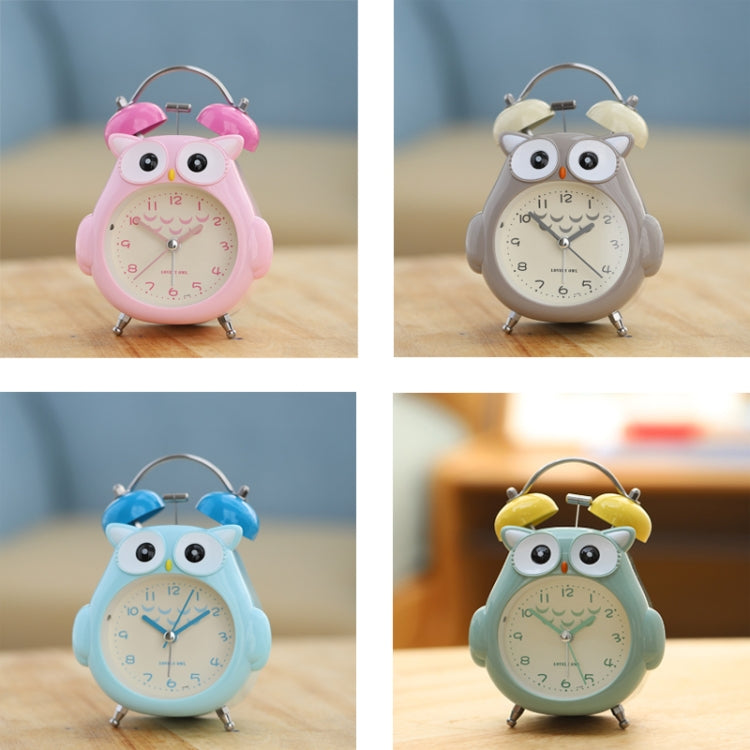 3 Inch Children Cartoon Owl Luminous Silent Bedside Snooze Small Alarm Clock(Light Blue) - free shipping - PMc TechLife - Order now!