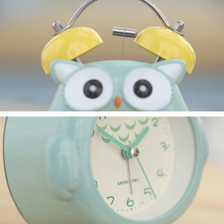 3 Inch Children Cartoon Owl Luminous Silent Bedside Snooze Small Alarm Clock(Light Blue) - free shipping - PMc TechLife - Order now!
