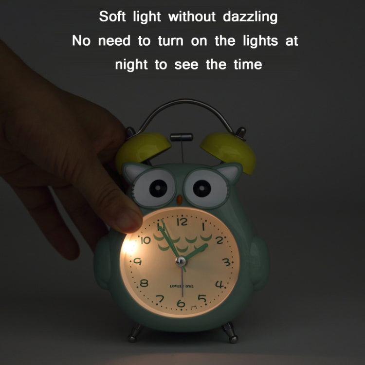 3 Inch Children Cartoon Owl Luminous Silent Bedside Snooze Small Alarm Clock(Light Blue) - free shipping - PMc TechLife - Order now!