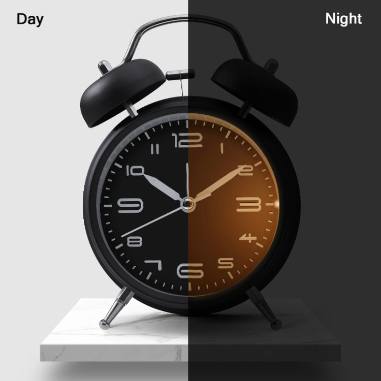 3304T Bedroom Bedside Multifunctional Bell Metal Alarm Clock With Night Light(Navy Blue) - Alarm Clocks by PMc TechLife | Online Shopping South Africa | PMc TechLife | Buy Now Pay Later Mobicred