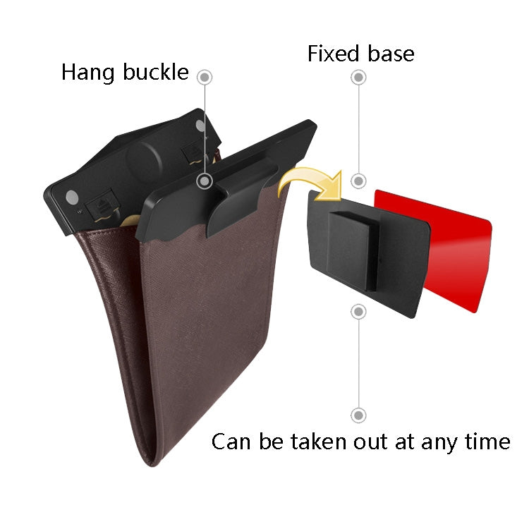 Car Trash Can Storage Bag Hanging Paste With LED Light Garbage Bag(Small (Mocha Brown)) - Stowing Tidying by PMC TechLife | Online Shopping South Africa | PMC TechLife | Buy Now Pay Later Mobicred