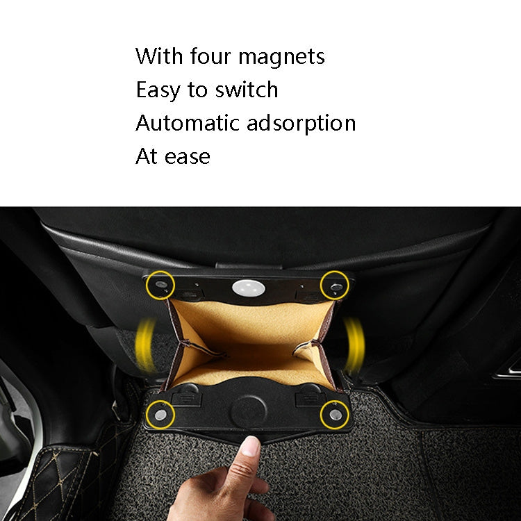 Car Trash Can Storage Bag Hanging Paste With LED Light Garbage Bag(Small (Mocha Brown)) - Stowing Tidying by PMC TechLife | Online Shopping South Africa | PMC TechLife | Buy Now Pay Later Mobicred