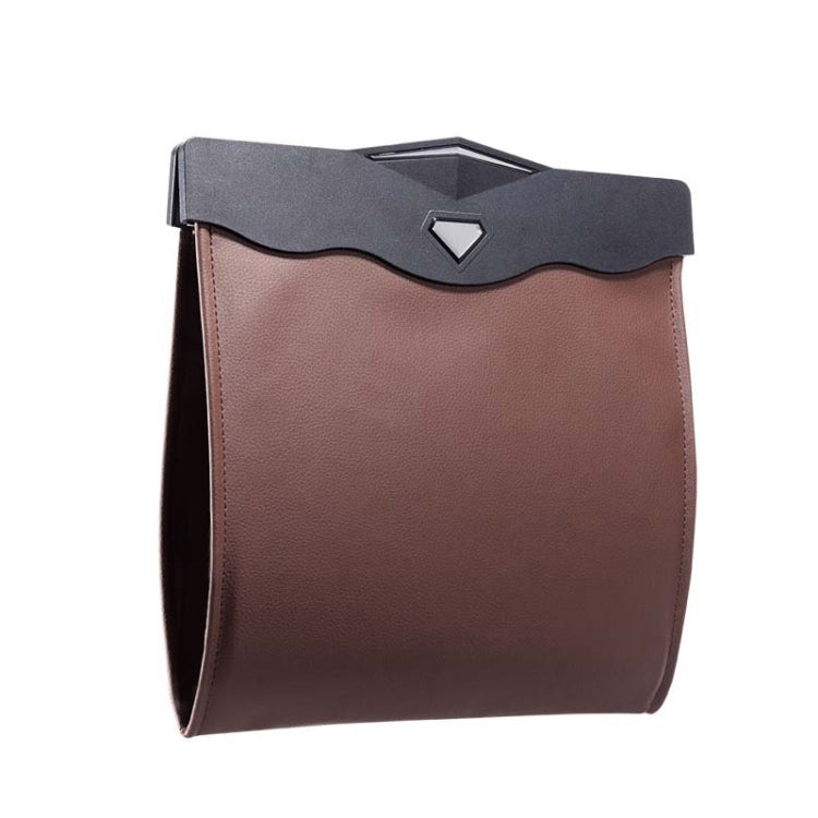 Car Trash Can Car Chair Back Hanging Storage Box Hidden Folding Storage Bag With LED Light(Mocha Brown) - Stowing Tidying by PMC Jewellery | Online Shopping South Africa | PMC Jewellery