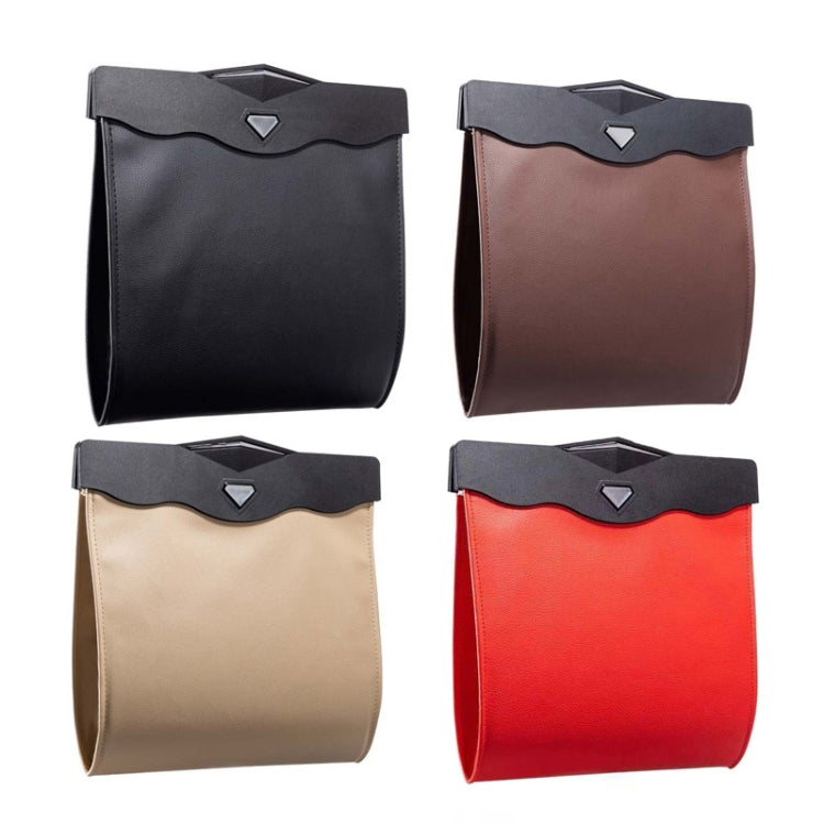 Car Trash Can Car Chair Back Hanging Storage Box Hidden Folding Storage Bag With LED Light(Beige) - Stowing Tidying by PMC TechLife | Online Shopping South Africa | PMC TechLife | Buy Now Pay Later Mobicred