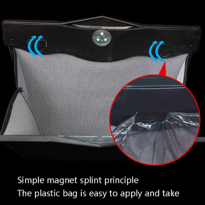 Car Trash Can Car Chair Back Hanging Storage Box Hidden Folding Storage Bag With LED Light(Beige) - Stowing Tidying by PMC Jewellery | Online Shopping South Africa | PMC Jewellery | Buy Now Pay Later Mobicred