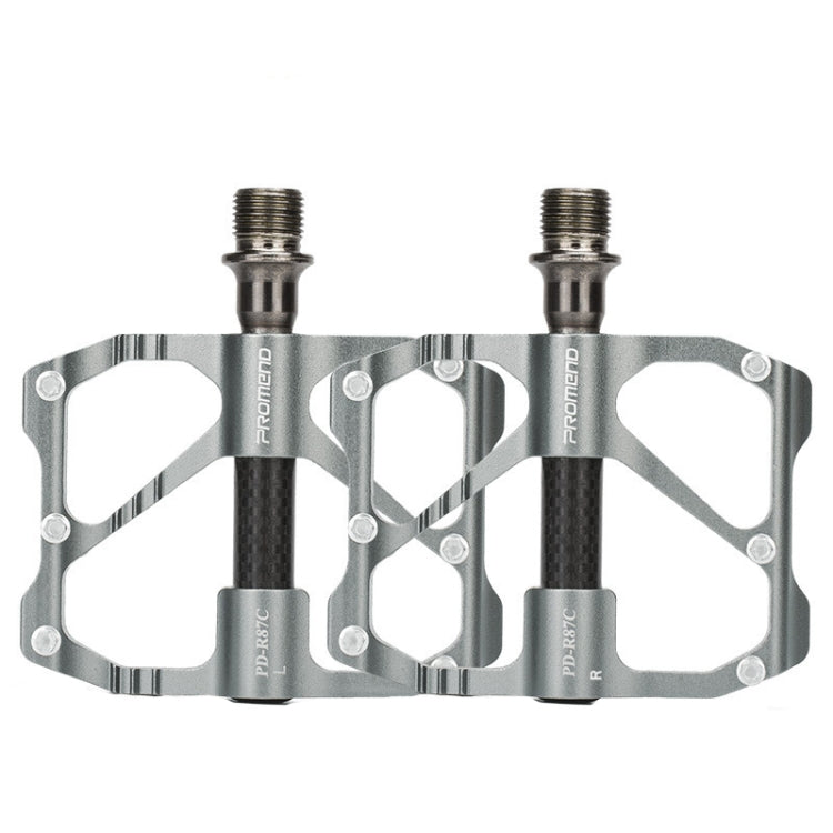 PD-R87C  1 Pair PROMEND Bicycle Road Bike Mountain Bike 3 Palin Carbon Fiber Bearing Pedal(Silver) - free shipping - PMc TechLife - Order now!