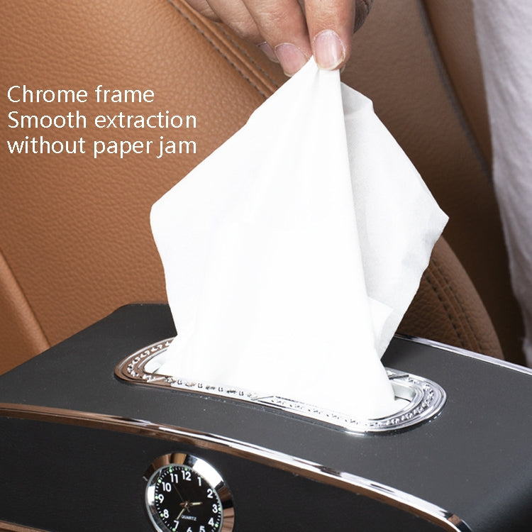 Car Clock Tissue Box Multi-Function Vehicle Instrument Table Paper Towel Box, Style: Clock+Parking Card (Agate) - Tissue Boxes by PMC Jewellery | Online Shopping South Africa | PMC Jewellery