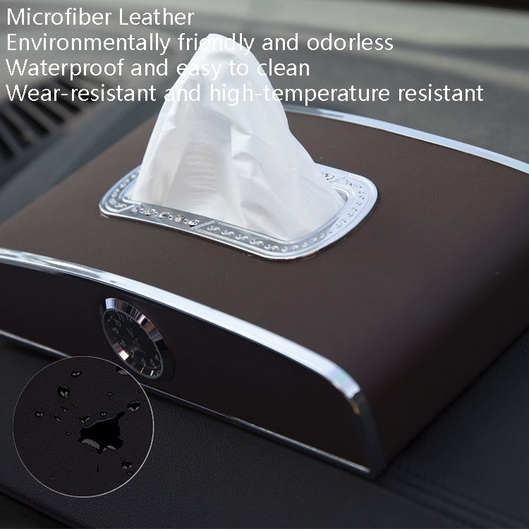 Car Clock Tissue Box Multi-Function Vehicle Instrument Table Paper Towel Box, Style: Clock+Parking Card (Black) - Tissue Boxes by PMC Jewellery | Online Shopping South Africa | PMC Jewellery