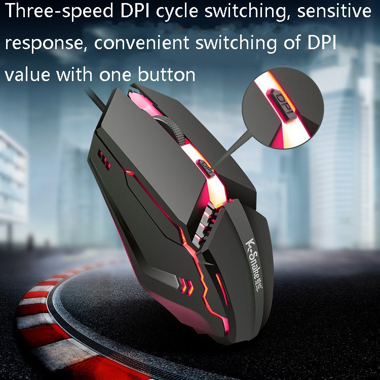 2 PCS K-Snake M11 4 Keys 1600DPI Luminous Game Wired Mouse Notebook Desktop USB Wired Mouse, Cable Length: 1.5m - Wired Mice by K-Snake | Online Shopping South Africa | PMC TechLife | Buy Now Pay Later Mobicred