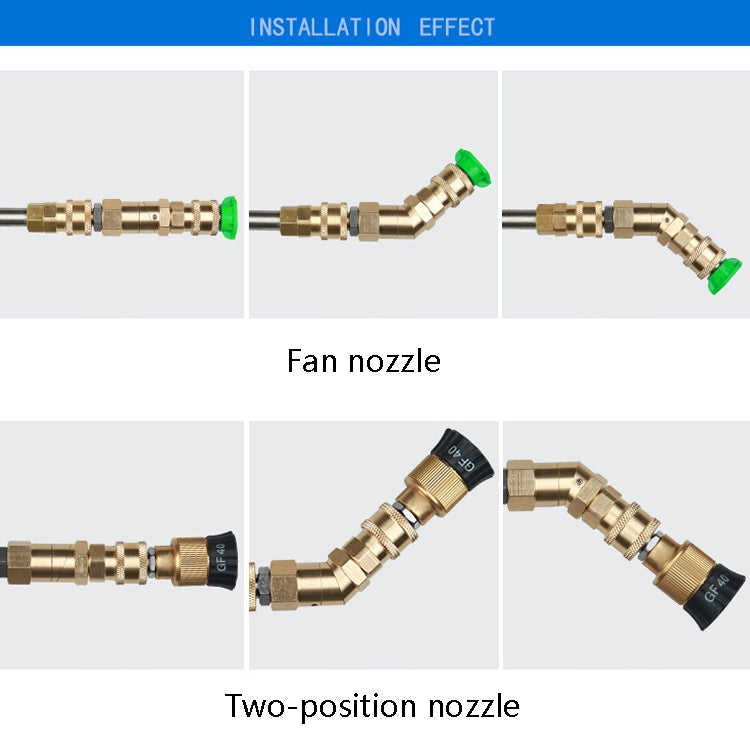 Car Wash Machine With High Pressure Air Conditioning Cleaning Nozzle 1/4 Copper Rotary Bending Joint 360 Degree Rotation Universal Fast Plug(1/4 Universal Corner Fast Plug) - Car Washer & Accessories by PMC Jewellery | Online Shopping South Africa | PMC Jewellery | Buy Now Pay Later Mobicred