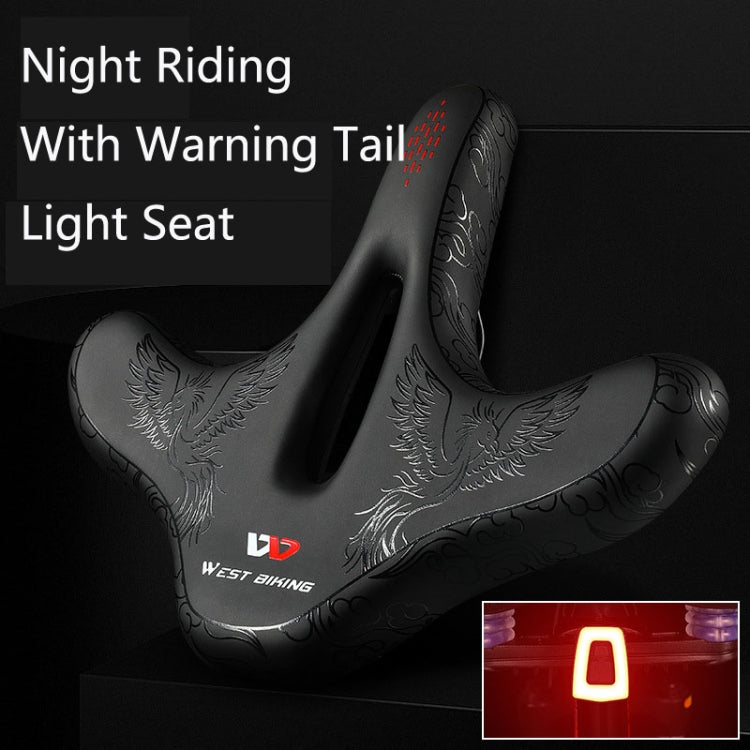 WEST BIKING YP1602797 Bicycle Hollow Seat Night Riding With Warning Tail Light Seat(Phoenix) - free shipping - PMc TechLife - Order now!