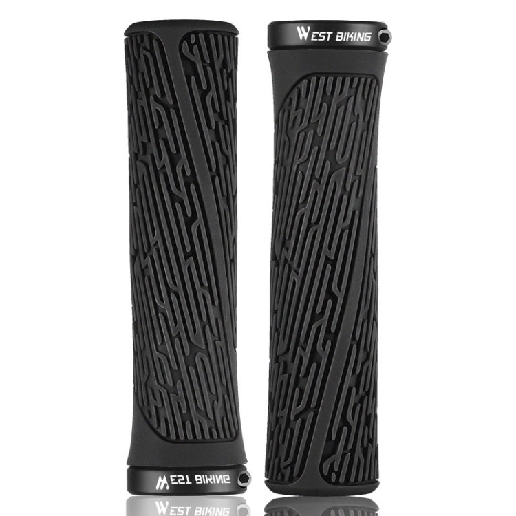 1 Pair WEST BIKING YP0804061 Bicycle Anti-Slip Shock Absorber Grip Mountain Bike Rubber Handlebar Cover(Black) - free shipping - PMc TechLife - Order now!