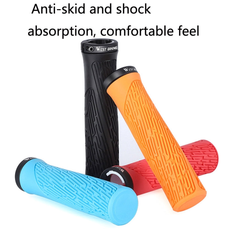 1 Pair WEST BIKING YP0804061 Bicycle Anti-Slip Shock Absorber Grip Mountain Bike Rubber Handlebar Cover(Black) - free shipping - PMc TechLife - Order now!