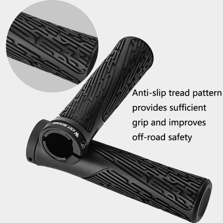 1 Pair WEST BIKING YP0804061 Bicycle Anti-Slip Shock Absorber Grip Mountain Bike Rubber Handlebar Cover(Ink) - free shipping - PMc TechLife - Order now!