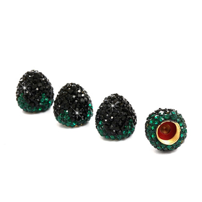 Metal Car Universal Diamond-studded Strawberry Valve Cap Copper Valve Cover(Black) - Tire Valve Caps by PMC Jewellery | Online Shopping South Africa | PMC Jewellery | Buy Now Pay Later Mobicred