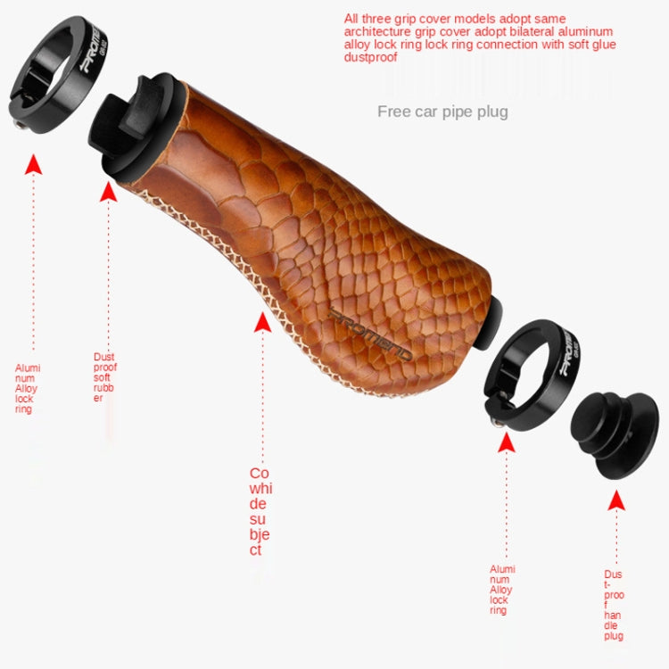 1 Pair PROMEND GR-502H Bicycle Mountain Bike Folding Bike Locking Ergonomic Meat Ball Gloves(Black Crack) - Bicycle Grips by PROMEND | Online Shopping South Africa | PMc TechLife | Buy Now Pay Later Mobicred
