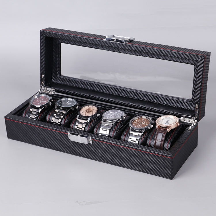 Carbon Fiber PU Leather Watch Box Jewelry Storage Box Packaging Box, Style: 6 Watch Positions - free shipping - PMc TechLife - Order now!