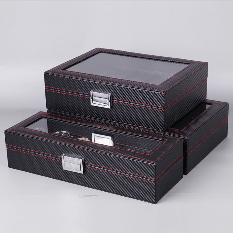 Carbon Fiber PU Leather Watch Box Jewelry Storage Box Packaging Box, Style: 6 Watch Positions - free shipping - PMc TechLife - Order now!