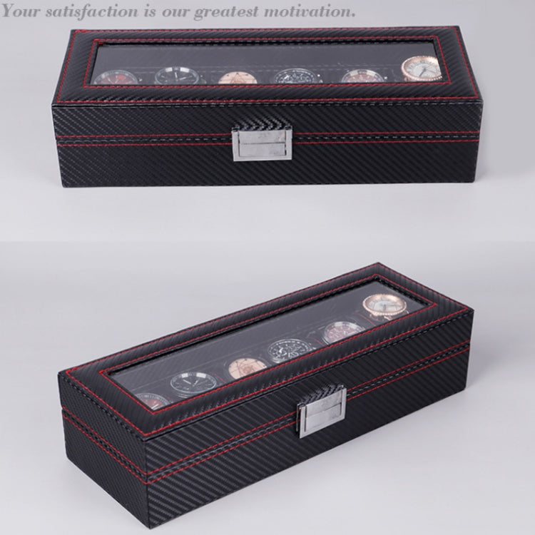 Carbon Fiber PU Leather Watch Box Jewelry Storage Box Packaging Box, Style: 6 Watch Positions - free shipping - PMc TechLife - Order now!