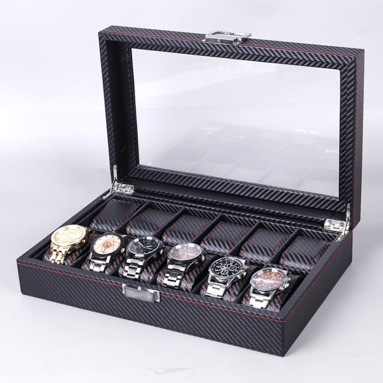 Carbon Fiber PU Leather Watch Box Jewelry Storage Box Packaging Box, Style: 12 Watch Positions - free shipping - PMc TechLife - Order now!