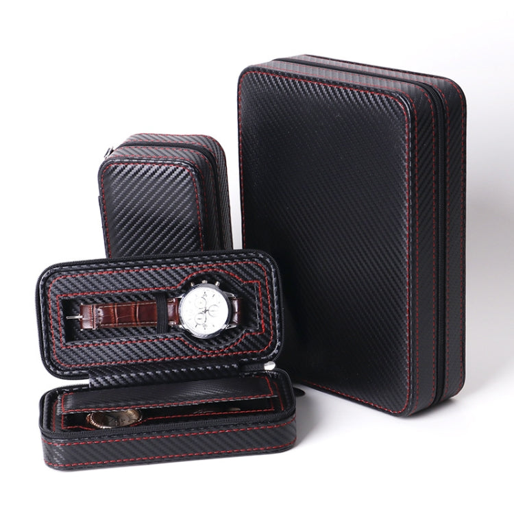 PU Leather Full Carbon Fiber Zipper Watch Bag Watch Storage Display Box, Style:  04 Watch Position - free shipping - PMc TechLife - Order now!
