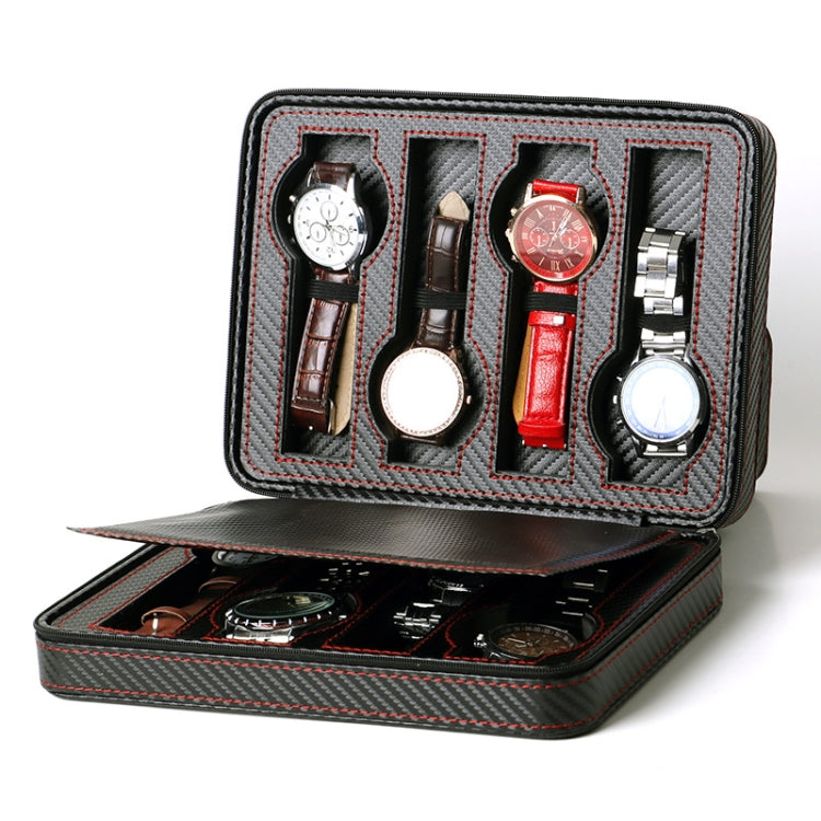PU Leather Full Carbon Fiber Zipper Watch Bag Watch Storage Display Box, Style:  08 Watch Position - free shipping - PMc TechLife - Order now!