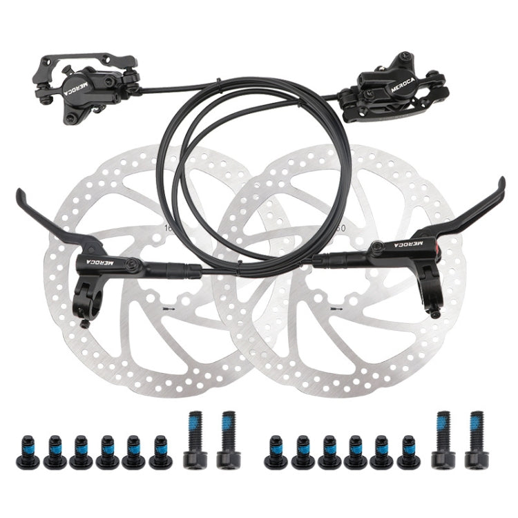 Meroca M800 Bicycle Brake Mountain Bike Universal Bilateral Brake Oil Pressure Disc Brake, Style: 1 Pair Oil Brakes + 1 Pair Disc Brakes - Bicycle Brake Parts by Meroca | Online Shopping South Africa | PMC TechLife | Buy Now Pay Later Mobicred