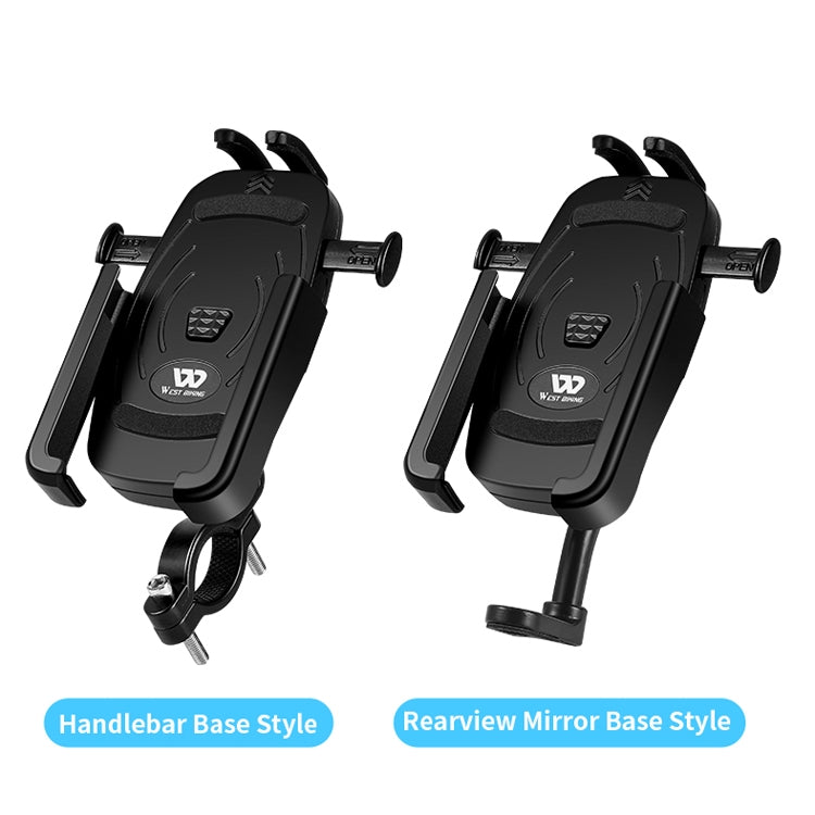 WEST BIKING  Bike Mobile Phone Holder Aluminum 360 Rotatable Electric Bike Scooter Motorcycle Phone Stand,Style: Rearview Mirror Style - Holders by WEST BIKING | Online Shopping South Africa | PMC TechLife | Buy Now Pay Later Mobicred