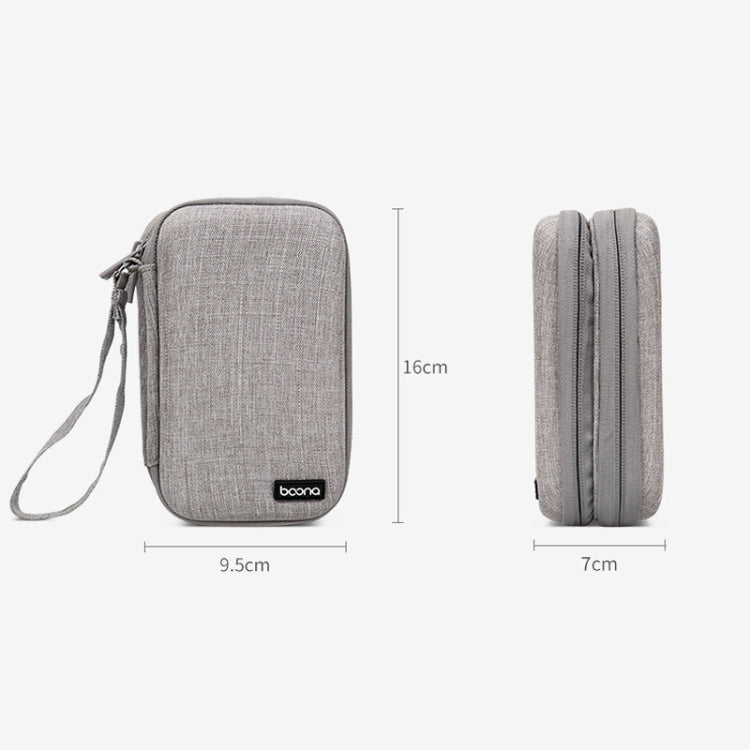 Baona BN-F027 Double-Layer Mobile Hard Disk Storage Bag EVA Hard Shell Hard Disk Protective Cover(Gray) - Hard Drive Bags & Cases by Baona | Online Shopping South Africa | PMC Jewellery | Buy Now Pay Later Mobicred