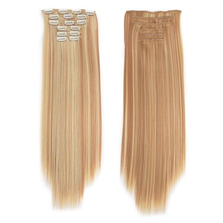 6 In 1 60cm Card Hair Extension Piece 16 Card Long Straight Hair Wig Piece, Color: 12.22TH613 - free shipping - PMC TechLife - Order now!