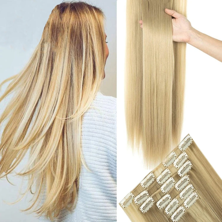 6 In 1 60cm Card Hair Extension Piece 16 Card Long Straight Hair Wig Piece, Color: 12.22TH613 - free shipping - PMC TechLife - Order now!